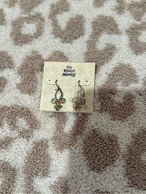 The Velvet Monkey Silver & Gold Fleur Earrings